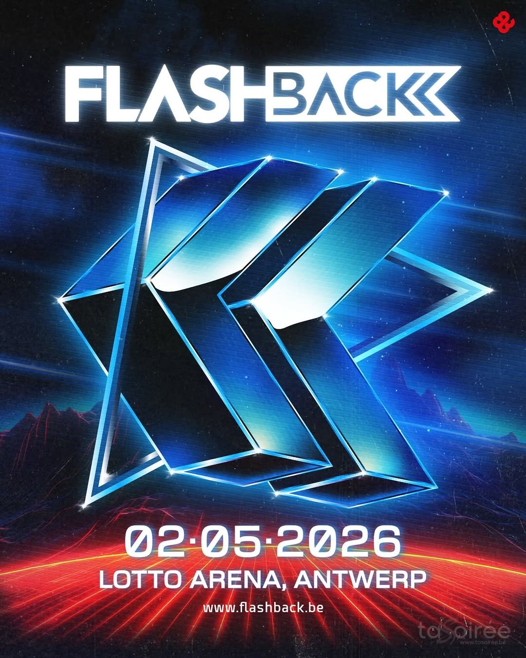 Affiche de la soirée Flashback 2026 à Anvers