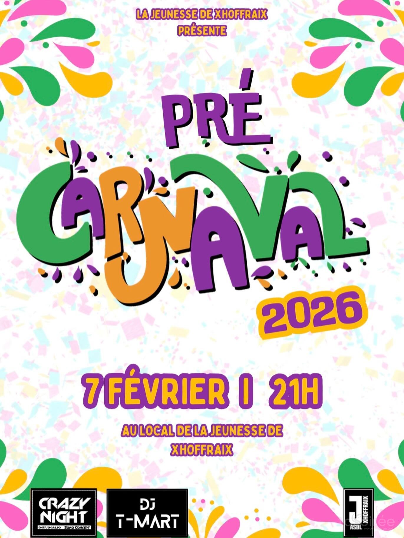 Affiche de la soirée Bal de pré-carnaval à Xhoffraix