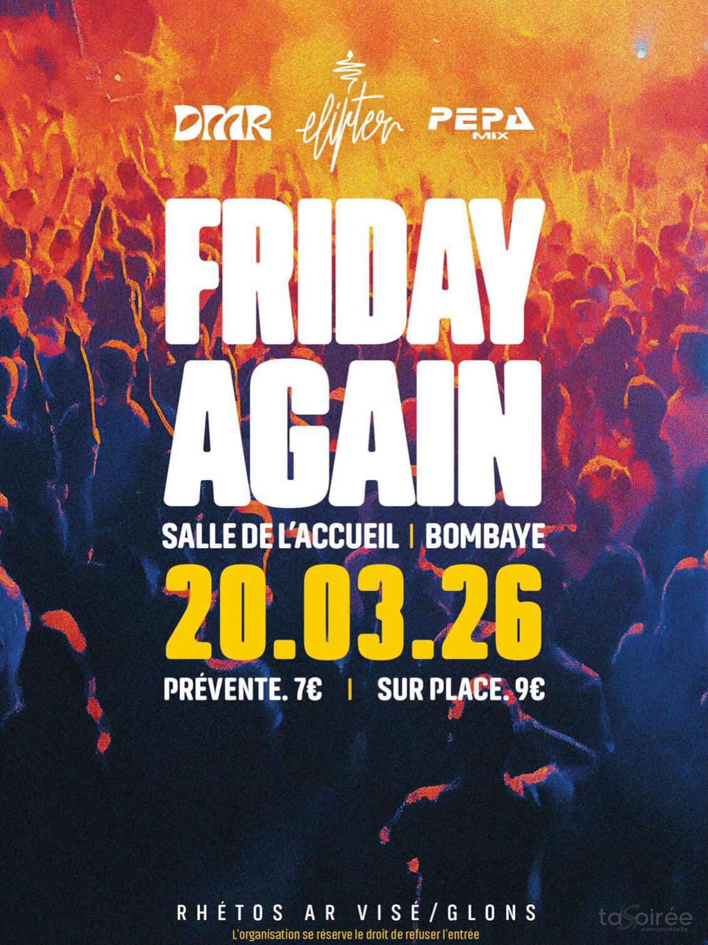 Affiche de la soirée Friday Again à Dalhem