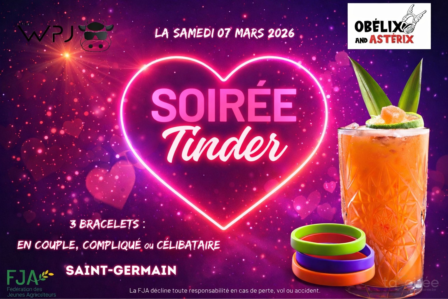 Affiche de la soirée Soirée Tinder - by FJA WPJ à Saint-Germain