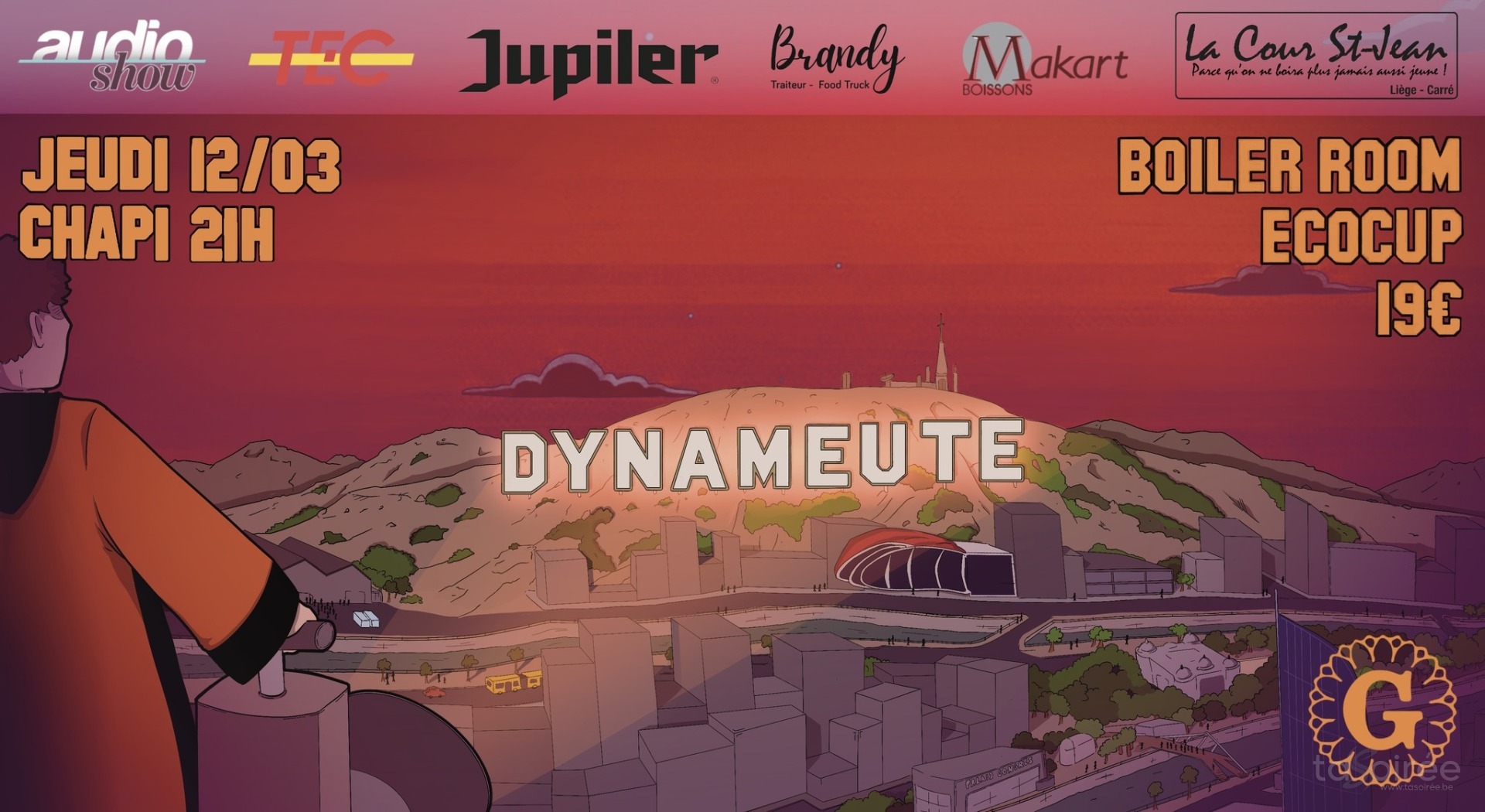 Affiche de la soirée Dynameute 2026 à Liège
