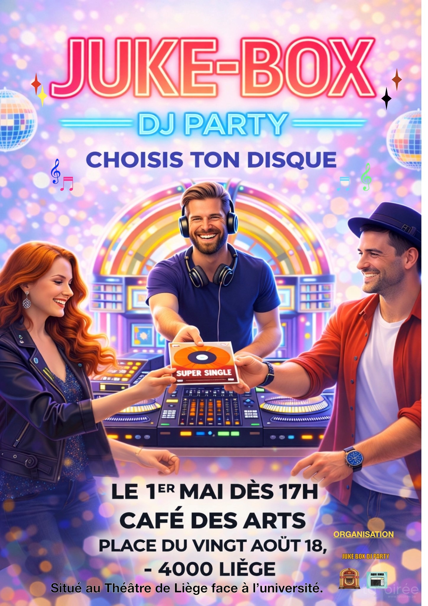 Affiche de la soirée Juke-Box dj party à Liège