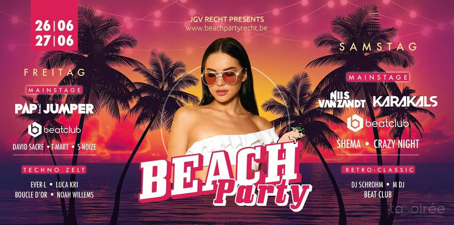 Affiche de la soirée Beach Party à St. Vith