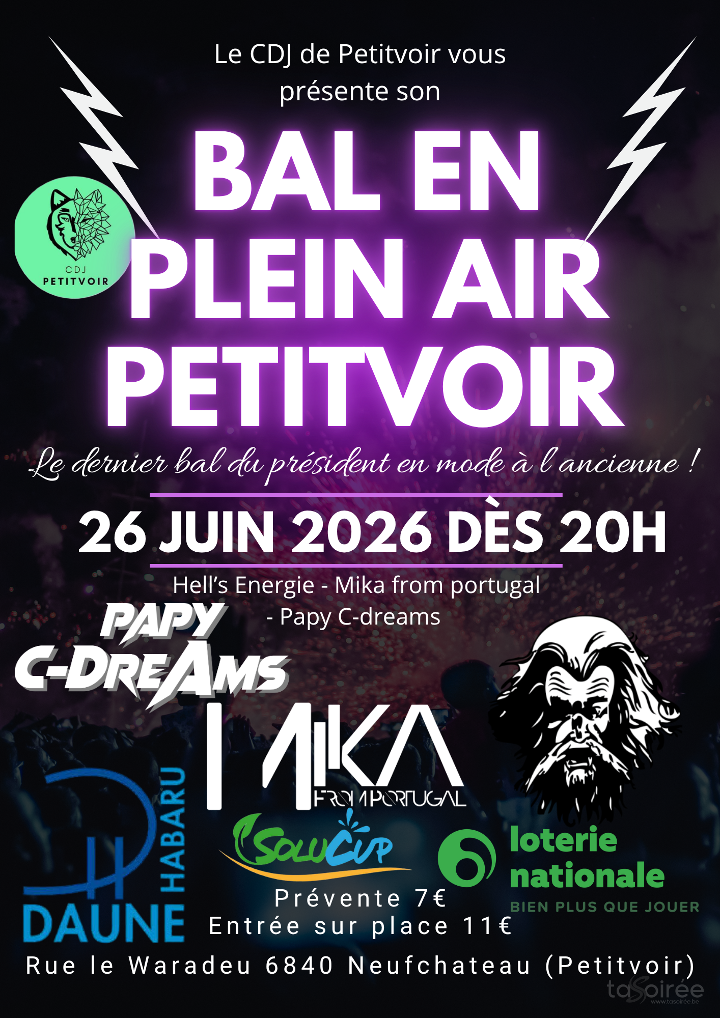 Affiche de la soirée Bal en plein air 2026 à Neufchâteau