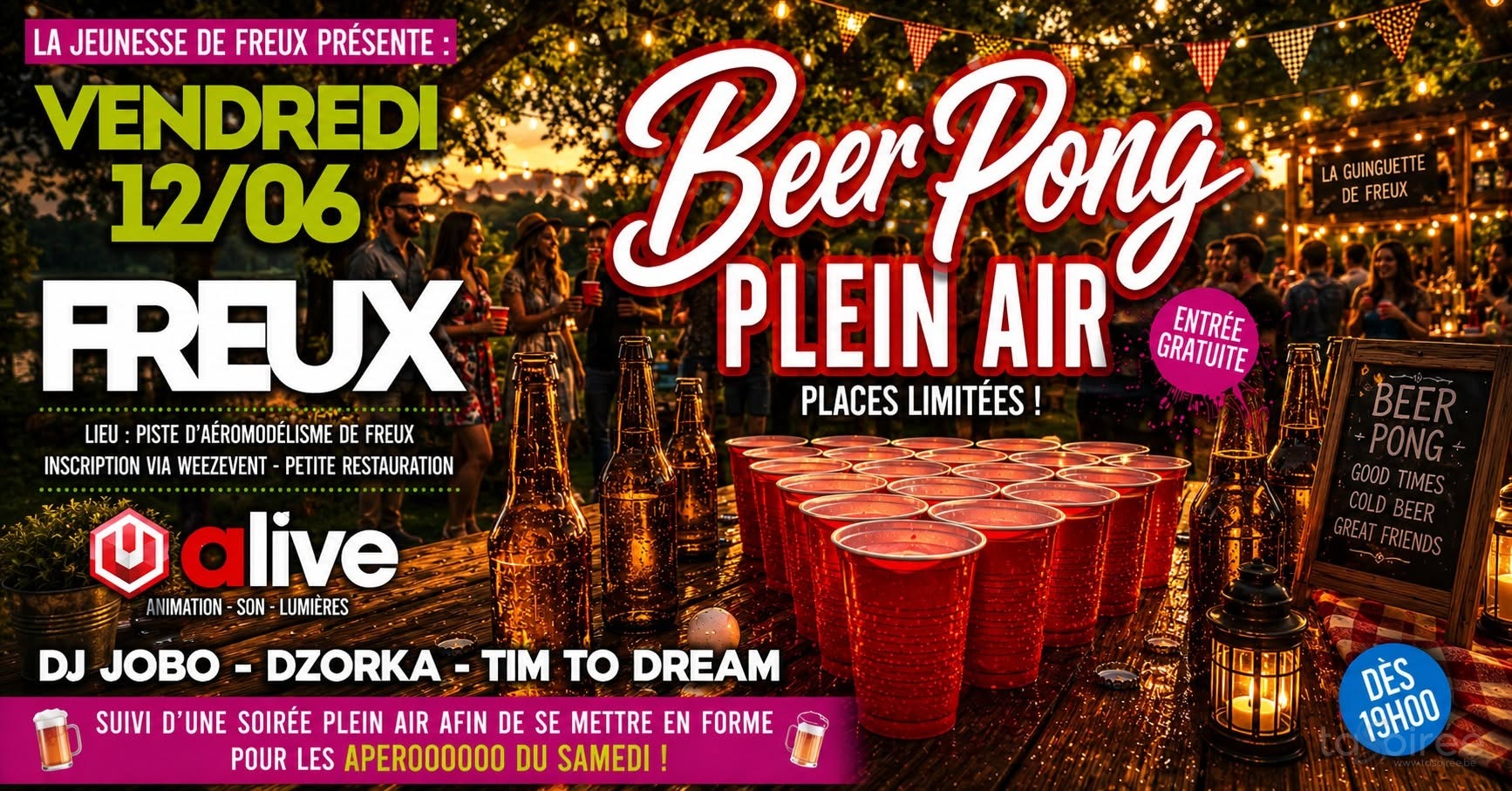Affiche de la soirée Beerpong + Soirée Plein air - 2ème édition à Freux