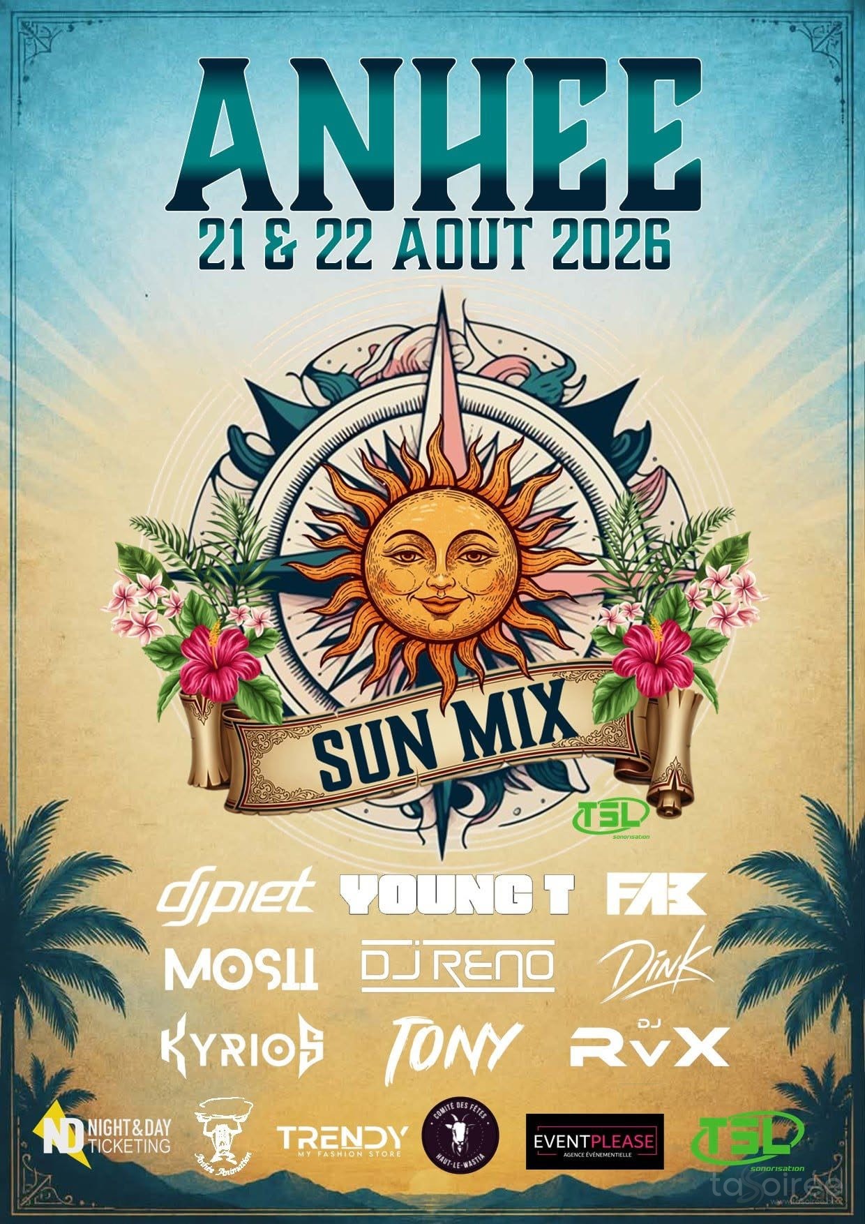 Affiche de la soirée Sun Mix à Anhée