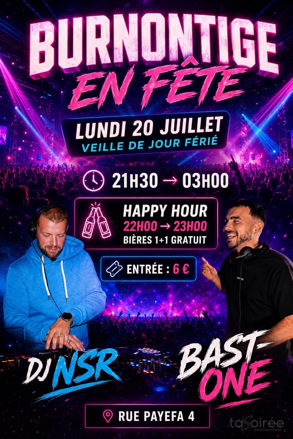 Affiche de la soirée Burnontige en fête à Burnontige (Ferrières)